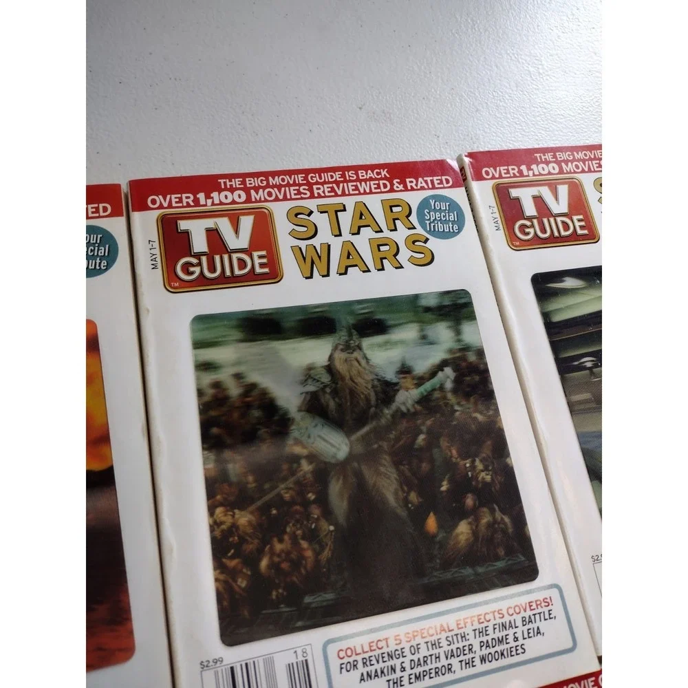 TV‎ Guide May 1-7 2005 Complete Lot Of Star Wars Special Tribute Hologram Covers